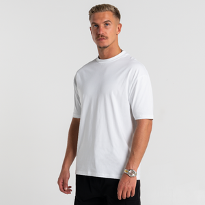 Men's Oversized Black Cotton T-<b>Shirt</b> Short Sleeve O-Neck Contrast Trim Knitted Casual Streetwear Style <b>Patchwork</b> Digital 320 - Product Image 2