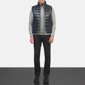 Gilet matelassé d'hiver pour homme, isolé, résistant à l'eau, coupe-vent, fermeture éclair, léger, sans manches, pour le travail, la pêche, la randonnée - Product Image 1