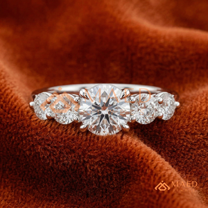 925 Sterling Silver Five <b>Stone</b> Engagement Ring Round Brilliant Cut Moissanite Anniversary Ring for Women Luxury Bridal Wedding - Product Image 1