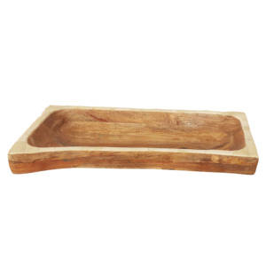 Plateau de service rond en bois artisanal ST-003 |   Plateaux décoratifs à motifs abstraits de style mid-century modern en gros - Product Image 1