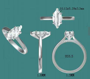 1 Ct 9K Gold Plated Eternity Band Marquise Cut Lab <b>Diamond</b> <b>Ring</b> for Certificate Prong Setting Women's Classic Engagement <b>Ring</b> - Product Image 2