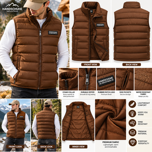 Eco-Friendly Puffer <b>Vest</b> For <b>Men's</b> Fashionable And Classic Smooth Material Apparel Puffer <b>Vest</b> For <b>Men's</b> - Product Image 5