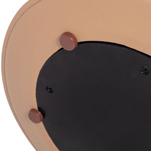 Mode 18\" Saddle Brown Faux Leather Round <b>C</b> Shaped Sofa <b>Side</b> <b>Table</b> Elegant Coffee <b>Tables</b> - Product Image 6