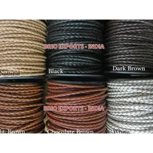 Braided Genuine Cow Buffalo <b>Leather</b> Cord <b>Bracelets</b> High Quality Custom Color Modern for Jewelry Making Diy Crafts Made in India - Product Image 3
