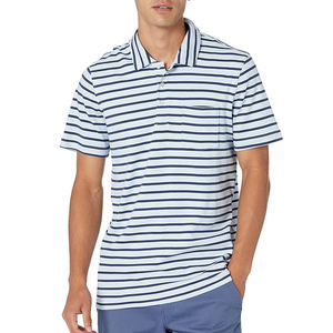 Polo pour homme à séchage rapide, couleur unie, manches courtes, col boutonné, vêtement décontracté d'été avec impression de logo sur le devant, tissu en polyester - Product Image 1