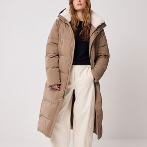 Manteau long à capuche en fourrure pour femmes, respirant, grande taille, mode hiver, design uni, séchage rapide, imperméable, veste longue à effet bulle - Product Image 1