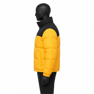 Veste d'hiver matelassée pour homme avec logo personnalisé, épaisse et chaude, deux tons, imperméable, coupe-vent, streetwear, veste rembourrée matelassée pour homme - Product Image 3