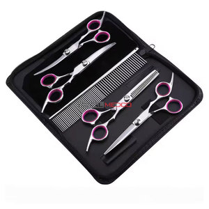 Juego de Tijeras Profesionales de Acero Inoxidable para Peluquería Canina con Peine, Tijeras de Corte Precisas, Duraderas y Afiladas, Logotipo Personalizado - Product Image 1