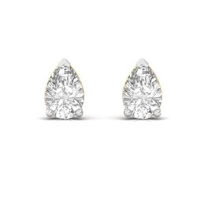 Gold 10K Gold Plated 0355ct Pear Cut Lab Grown Diamond <b>Infinity</b> Sparkle Solitaire <b>Earrings</b> Trendy Elegant Minimalist Jewelry - Product Image 1