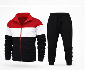 Ensemble de survêtement sportif d'hiver pour homme, personnalisé, bicolore, épais, 100% coton, coupe classique, avec cordon de serrage, anti-transpiration - Product Image 3