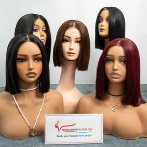 Wholesale Bone Straight <b>Bob</b> <b>Wig</b> – Vietnamese Human Hair, Transparent HD Full Lace Front <b>Wig</b>, Natural Hairline, Ready Stock - Product Image 1