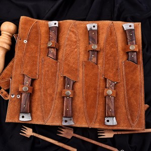 Premium Damascus Steel Chef <b>Knife</b> <b>Set</b> with Walnut Wood Handle Design for Home Kitchen Cooking Food Preparation Chef <b>Knife</b> <b>Sets</b> - Product Image 5