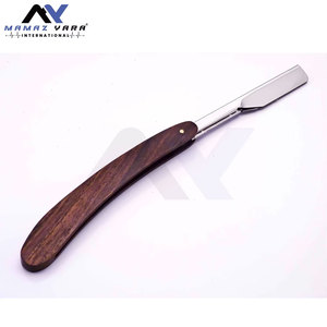 มีดโกนตรงคุณภาพพรีเมียม ปรับแต่งได้ ใช้ได้ทั้งมืออาชีพและส่วนตัว ใบมีดสแตนเลส ด้ามไม้ธรรมชาติ อุปกรณ์โกนหนวด - Product Image 3