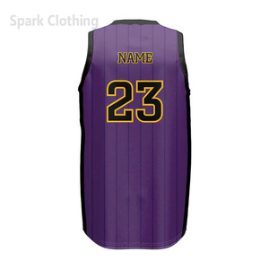 Camiseta de Baloncesto Personalizada Morada para Hombre, sin Mangas, Cuello en V, Impresión Sublimada, Número Personalizado, Secado Rápido, Poliéster - Product Image 4
