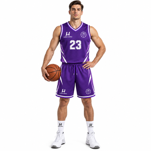 Ensemble d'uniformes de basketball en gros, personnalisables avec logo, nom et numéro, maillot et short respirants à séchage rapide pour hommes, jeunes, équipes sportives et clubs - Product Image 2