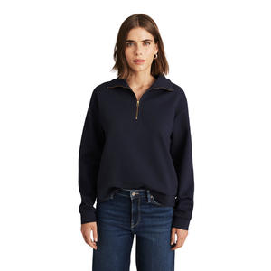 เสื้อสเวตเชิ้ตผู้หญิงคอกลมโอเวอร์ไซส์ ผ้าฟลีซโพลีเอสเตอร์ ซิปหน้า ระบายอากาศได้ดี ผ้าถักลำลอง พิมพ์ลาย ฤดูใบไม้ร่วง ไซส์พลัส ปักลาย - Product Image 2