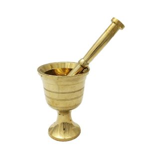 Herb & Spice Tool Brass Metal Large Selling Mortar Pestle Home Kitchenware Catering Item Mortar Pestle - Product Image 1