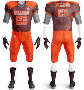 Prix de gros Qualité unique Uniforme de football américain personnalisé Blanc Rouge Col en V Manches courtes - Product Image 4