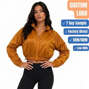 Modern Oversized Nylon Cropped Windbreaker <b>Jacket</b> Unisex Custom Logo Wholesale - Product Image 1