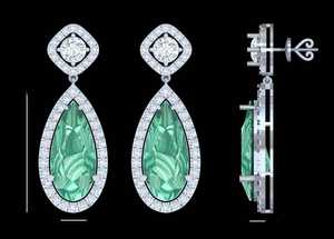 Pendientes de diamantes cultivados en laboratorio de 18 quilates de primera calidad, color EF, corte brillante redondo, 3.28 ct, claridad VVS VS, joyería fina, pendientes de lujo para mujer. - Product Image 4