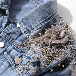 New Fashion Casual Winter Men's Denim <b>Rhinestone</b> <b>Jacket</b> Stand Collar Customized Color Front OEM Service Waterproof Breathable - Product Image 4