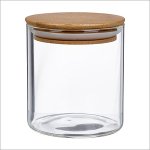 Durable Borosilicate Glass Jar with Bamboo Lid Airtight Food <b>Storage</b> Container Heat Resistant <b>Kitchen</b> - Product Image 2