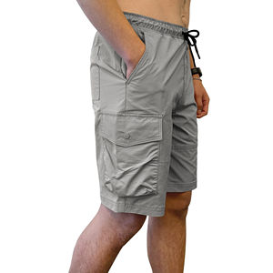 Men's SOLID Color Cargo Shorts Mid Waist Drawstring Closure Bermuda Style Casual Pants Pockets Cotton Material Breathable - Product Image 3