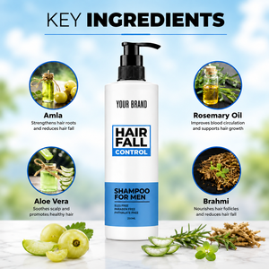 Champú para el Control de la Caída del Cabello para Hombres de Marca Privada, para un Cabello Más Fuerte y un Cuero Cabelludo Saludable - Product Image 5