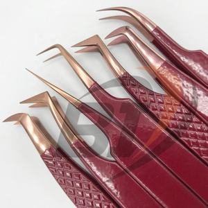 Pince à épiler professionnelle en acier inoxydable or rose pour extension de cils outil de beauté durable personnalisé de marque privée avec pointe pointue - Product Image 3