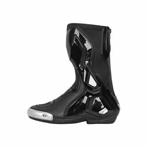 Chaussures de course moto professionnelles, bottes de moto mi-mollet protectrices, fermeture éclair latérale, logo personnalisé, sécurité motard, microfibre - Product Image 1