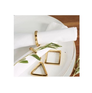 Anneaux de serviette en métal avec des motifs élégants en forme de larme pour les tables à manger, les mariages, les réceptions, les banquets, les fêtes et les rassemblements - Product Image 4