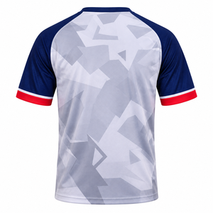 Maillot de football sublimé pour homme USA, col rond, manches courtes, en polyester anti-humidité, imprimé géométrique, coupe régulière pour adulte - Product Image 2