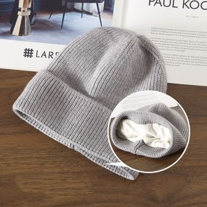 Bonnet en peluche style coréen anti-âge, élastique, chaud, protection des oreilles, tricot doux, pour grandes têtes, en coton polaire - Product Image 3