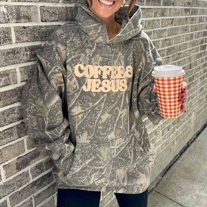 Sudadera con Capucha de Camuflaje con Mensaje del Evangelio de Jesús, para Hombres, Mujeres y Jóvenes, de Algodón y Felpa, con Impresión Personalizada y Parche de Chenilla, al por Mayor - Product Image 5