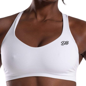 Sujetador Deportivo Gris Claro con Logotipo Personalizado para Mujer, Cuello en V, Tirantes Finos, Sin Costuras, Top Corto para Entrenamiento, Conjunto de Gimnasio, Ropa Deportiva al por Mayor - Product Image 6