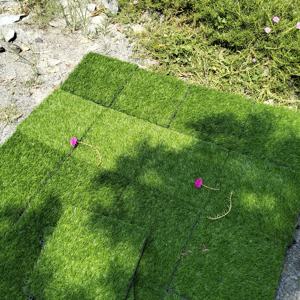 Dalles de terrasse en gazon artificiel 300x300x24mm, imperméables, carrées, pour extérieur/intérieur, maison et jardin, terrasse, cour arrière, décoration - Product Image 3