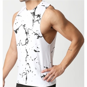 Men's 100% Cotton Knitted Breathable O-Neck Tank <b>Top</b> <b>High</b> Street Style Sleeveless Custom Logo Printing Wholesale - Product Image 4