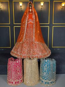 Tela de encaje bordada con lentejuelas y cuentas, malla textil para vestidos indios y pakistaníes, lehenga de boda, velo - Product Image 3
