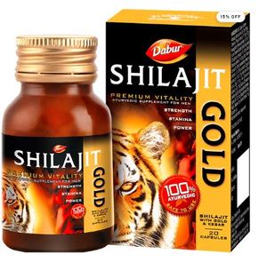 ดาบูร์ ชิลลาจิต โกลด์ แคปซูล 100% อายุรเวท บำรุงกำลังและพลังสำหรับผู้ชาย 20 แคปซูล - Product Image 1