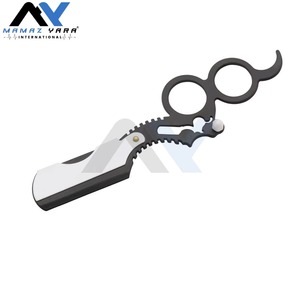 Rasoir de Barbier Professionnel à Lame Unique Droite, Manche Anneau, pour Hommes, Type Shavette, Blanc et Noir, pour Salon et Usage Domestique, Visage - Product Image 3