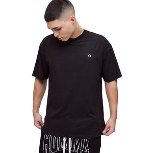 Camiseta de algodón 100% personalizada con hombros caídos de gran tamaño Unisex de alta calidad para hombre, diseño de serigrafía larga de ajuste holgado de peso pesado - Product Image 1