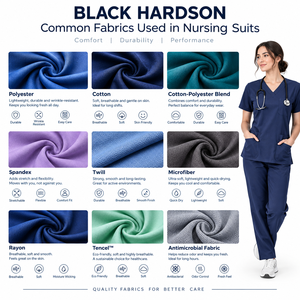 ชุดสครับสีเขียวอมฟ้าสำหรับผู้หญิง แบรนด์ Black Hardson คอวี มีกระเป๋า ชุดยูนิฟอร์มโรงพยาบาล ชุดทำงาน ผ้าทวิลผสมสแปนเด็กซ์/โพลีเอสเตอร์ ตรวจจับการเสียดสีของผ้าได้ - Product Image 5