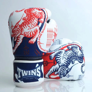 New Design Martial Arts Sparring Twins Boxing Gloves Red White Blue Digital Printing Adjustable <b>Strap</b> Closure Hand Grips Gloves - Product Image 6