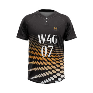 Camiseta de Béisbol Negra Personalizable con Número de Jugador, Impresión Sublimada, Absorbe la Humedad, Corte Regular para Hombre, Manga Corta, Ropa de Equipo - Product Image 2