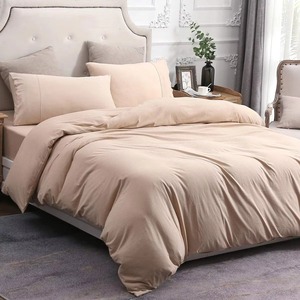 Solid Color Cotton <b>Duvet</b> Cover <b>Set</b> 400TC Woven Bedding <b>Set</b> Simple Style Home Decor <b>Pillow</b> Covers 3 Pcs - Product Image 3