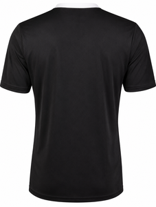 Camiseta de Fútbol de Manga Corta con Cuello en V Negra para Hombre, Absorbe la Humedad, Poliéster, Corte Regular, Color Sólido, Ropa para Todas las Temporadas - Product Image 2