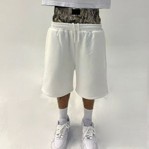 Pantalones Cortos de Punto Personalizados para Hombre, de Doble Cintura, Estilo Urbano, de Algodón con Lavado Ácido y Pedrería - Product Image 3