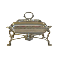 Couvercle de chauffe-plat vintage style rétro en acier inoxydable, écologique et compatible four, pour événements, dîners et usage domestique