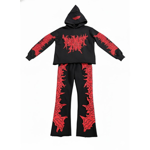 ชุดสเวตสูททรงบ็อกซี่พิมพ์ลายหรูหรา ดีไซน์เนอร์แฟชั่นแนวสตรีท สวมใส่สบาย ทรงหลวม น้ำหนักมาก เสื้อพูลโอเวอร์ทรงบ็อกซี่ ไหล่ตก - Product Image 3