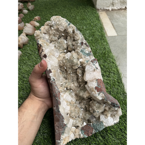 Natural Apophyllite with Stilbite on Black Chalcedony Mineral Specimen <b>Crystal</b> <b>Cluster</b> for Interior Decor and Wholesale Supply - Product Image 1